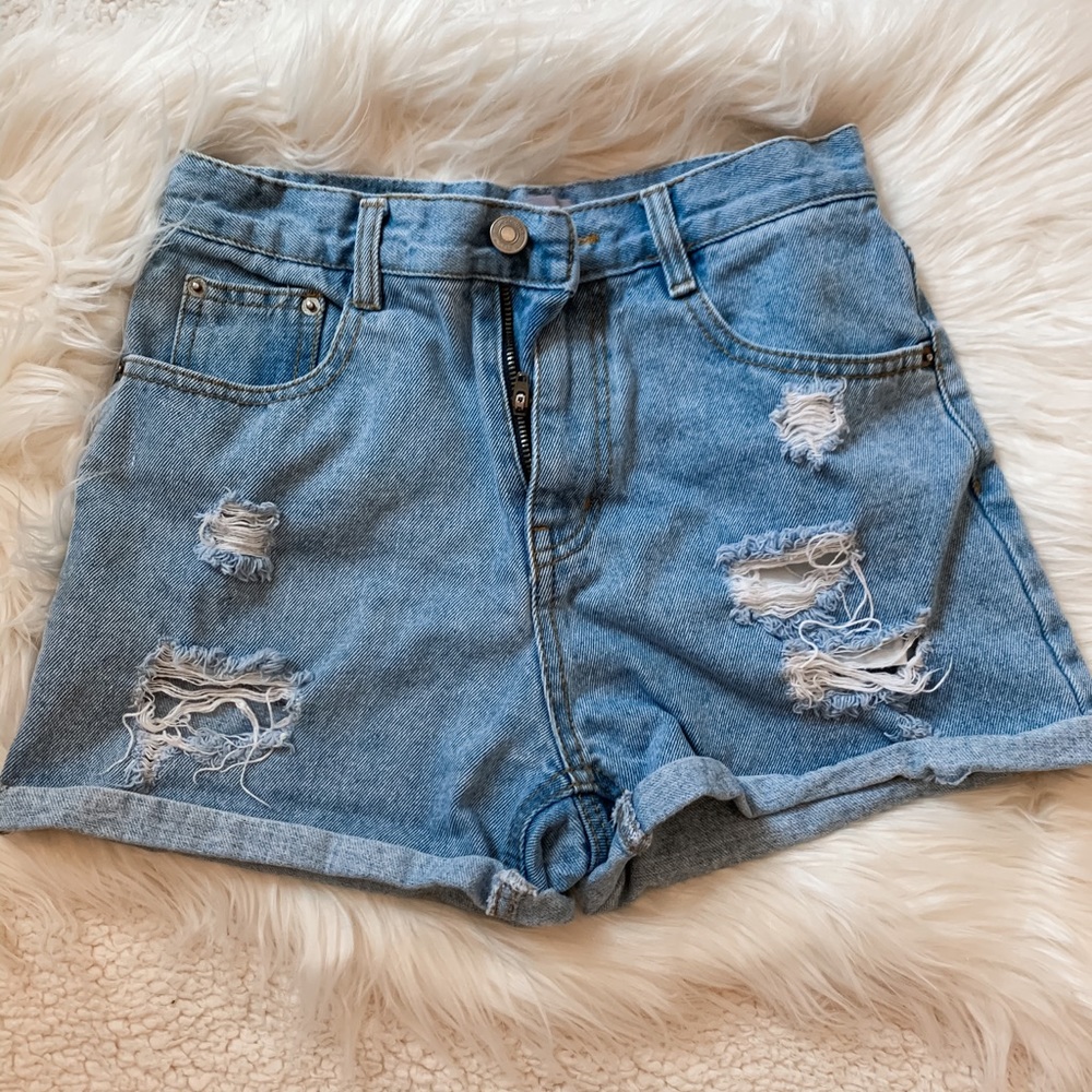 Cuffed Jean Shorts